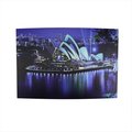 Back2Basics 23.75 in. Battery Operated 8 LED Lighted Sydney Opera House Scene Canvas Wall Hanging BA72786